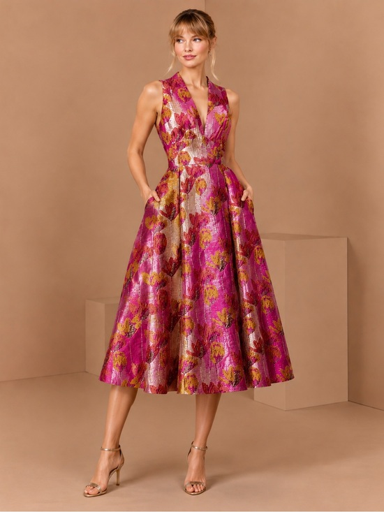Taylor Dresses & Skirts - NWT Taylor Brocade Metallic Sleeveless A-Line Dress 14